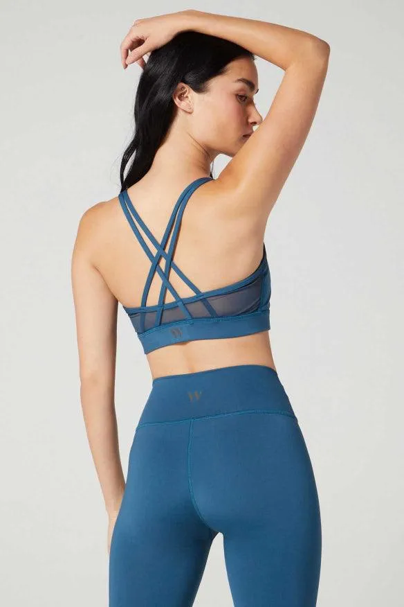Wear It To Heart Strappy Bra - Deep Lake microfiber Supportive Underwear