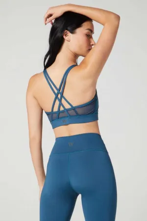 Wear It To Heart Strappy Bra - Deep Lake microfiber Supportive Underwear