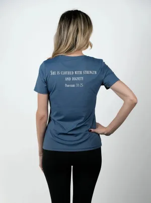 Women's Proverbs 31:25 Performance Tee Teacher Chic Easy Wear