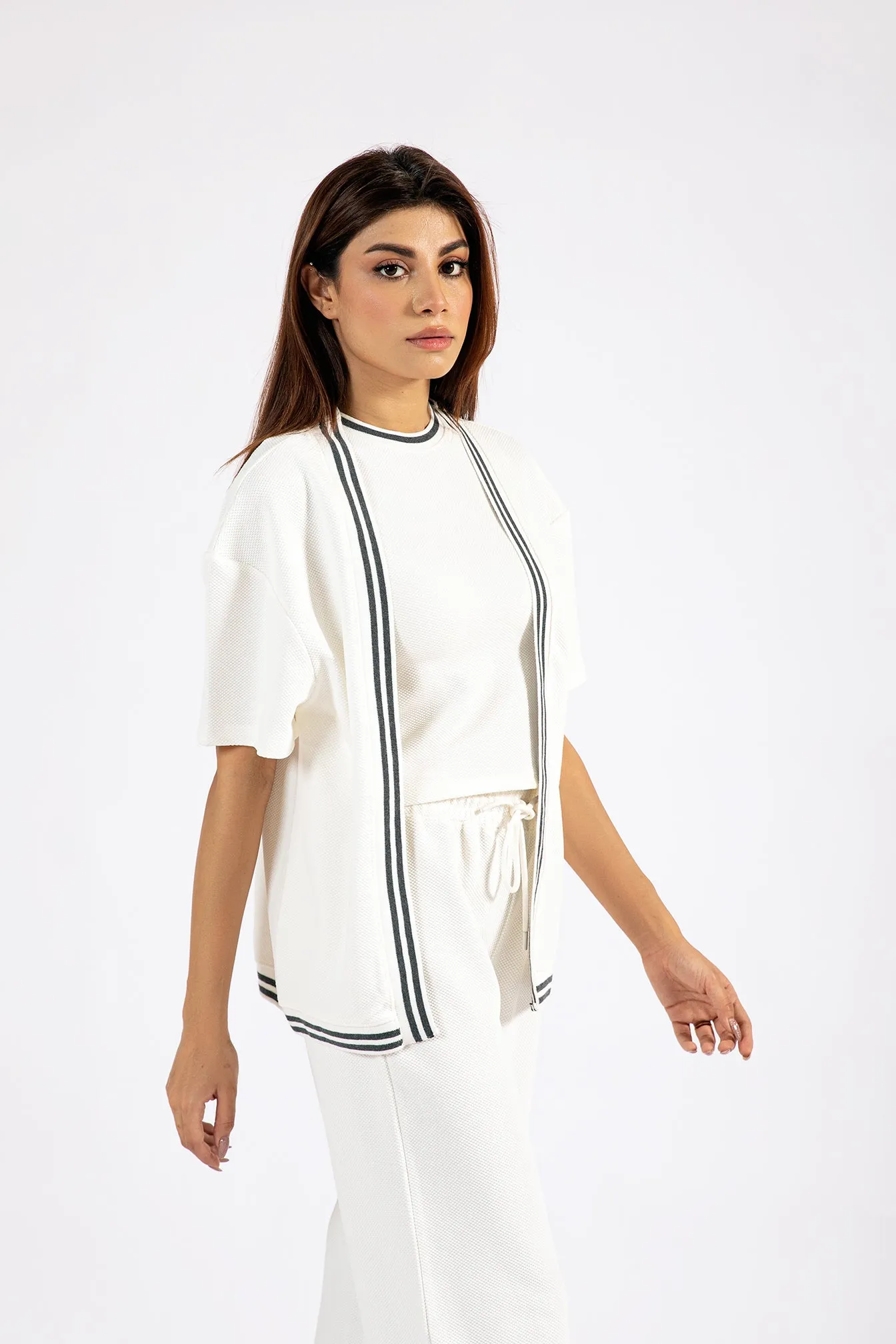 GridTexture Digital Glow TEXTURED KNIT FRONT OPEN TOP