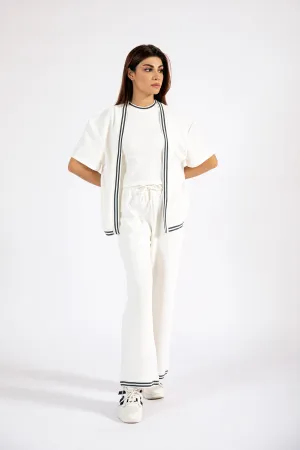 TEXTURED KNIT FRONT OPEN TOP London Edge