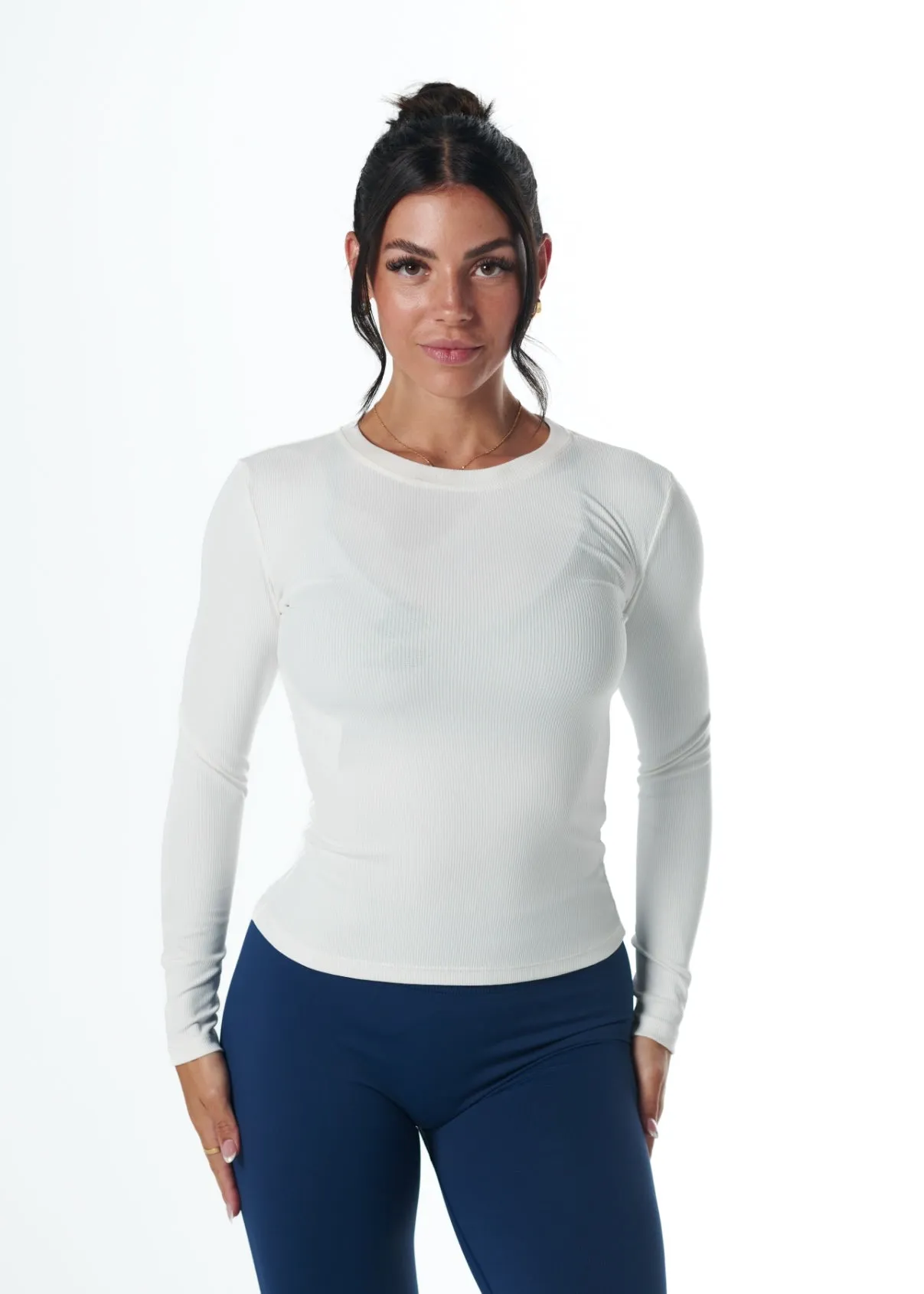 RIBBED LONG SLEEVE - WHITE Functional Fashion