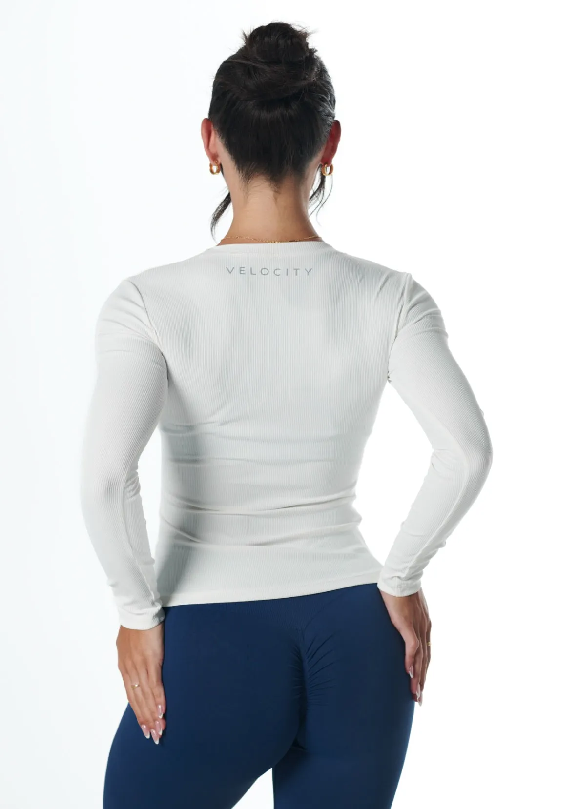RIBBED LONG SLEEVE - WHITE Quiet Core Classic Sweater