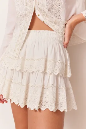 Ruffle Mini Pearl-Embellished Skirt Subtle Mood