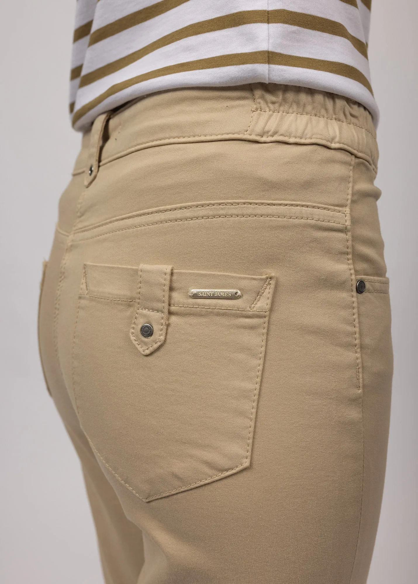 Elodie three quarters pants - in cotton, comfort fit (PLAGE) Cozy Sweater MultiDirectionalFlex
