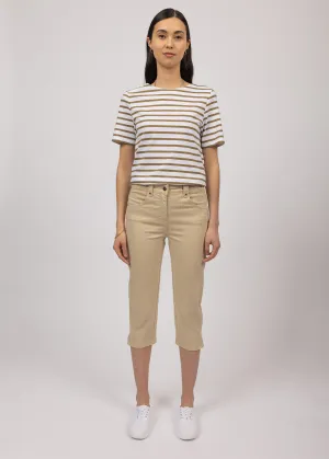 Airflow Vents Elastic cuffs Elodie three quarters pants - in cotton, comfort fit (PLAGE)