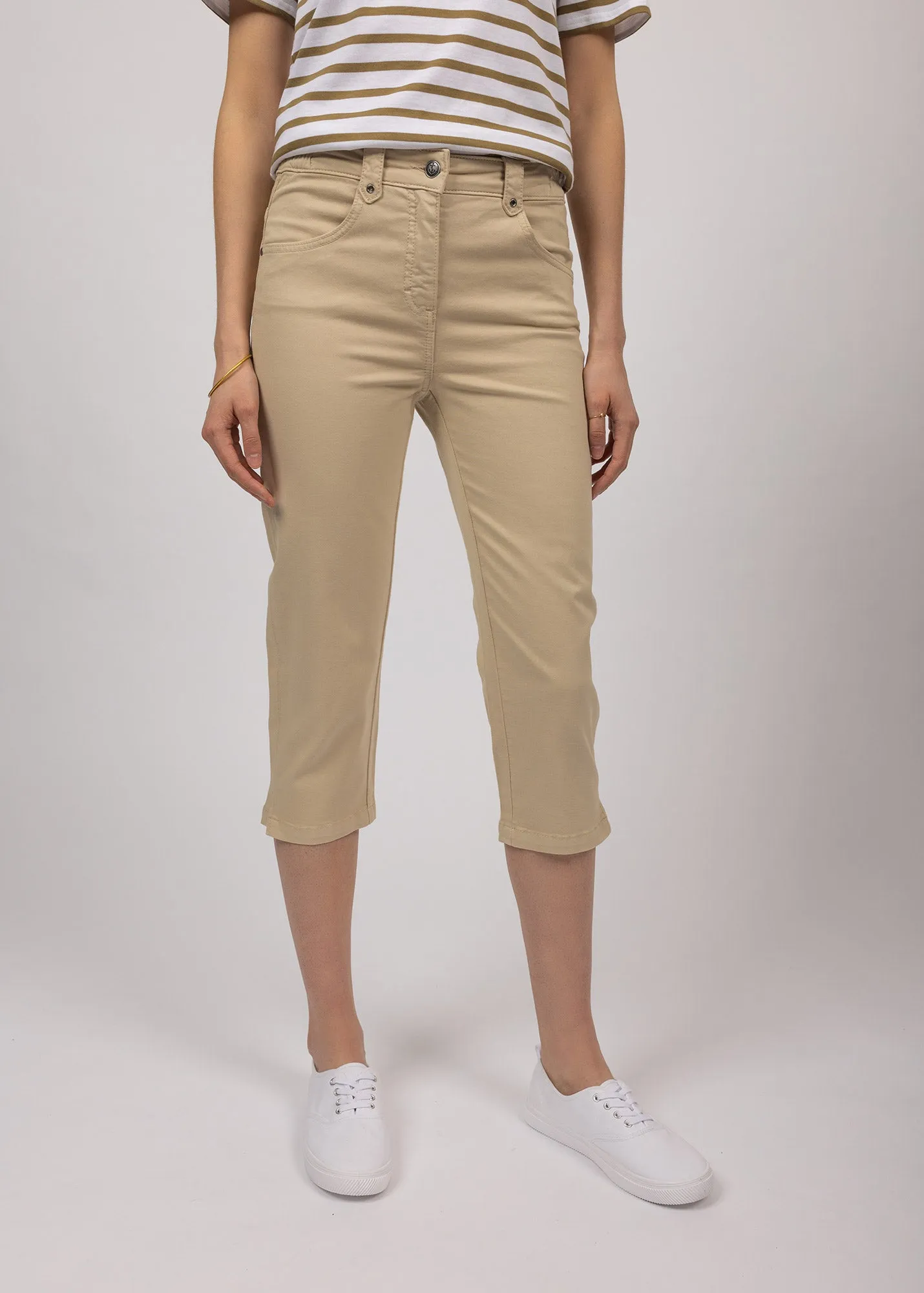 Elodie three quarters pants - in cotton, comfort fit (PLAGE) Bonded Seam Technology Fairy Core