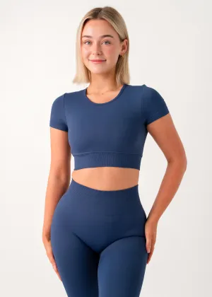SIGNATURE SUPPORT CROP - DEEP BLUE Open Glow