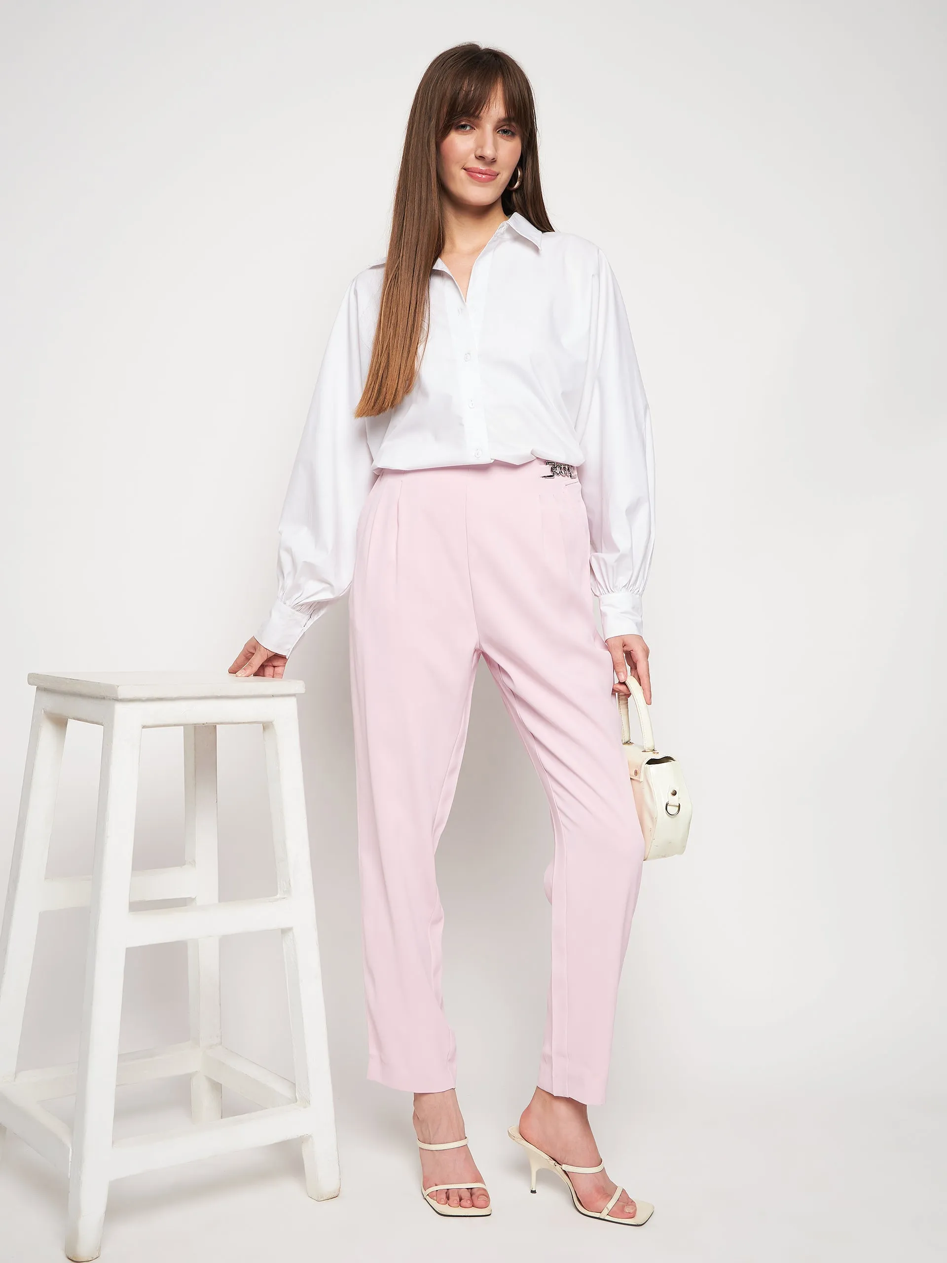 Snag Proof Fabric Essential Wearable Madame Pink Tapered Trousers