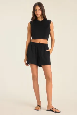 One-of-a-kind Easy Match Coast Short - Black Cotton Jersey