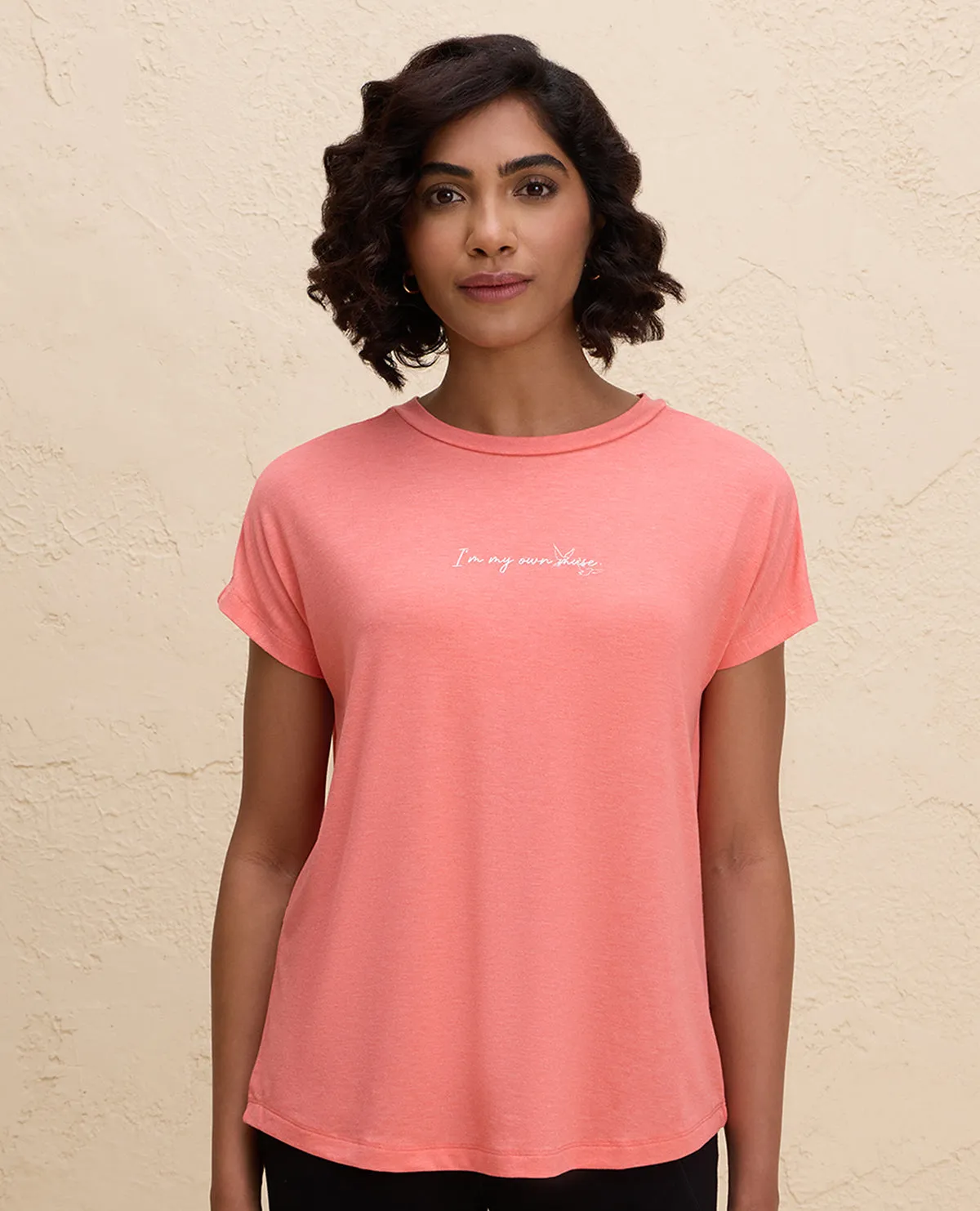 Cool and Chic Smart Wear Nykd By Nykaa Super Stylish Back Knot Tee-NYAT279-Orange