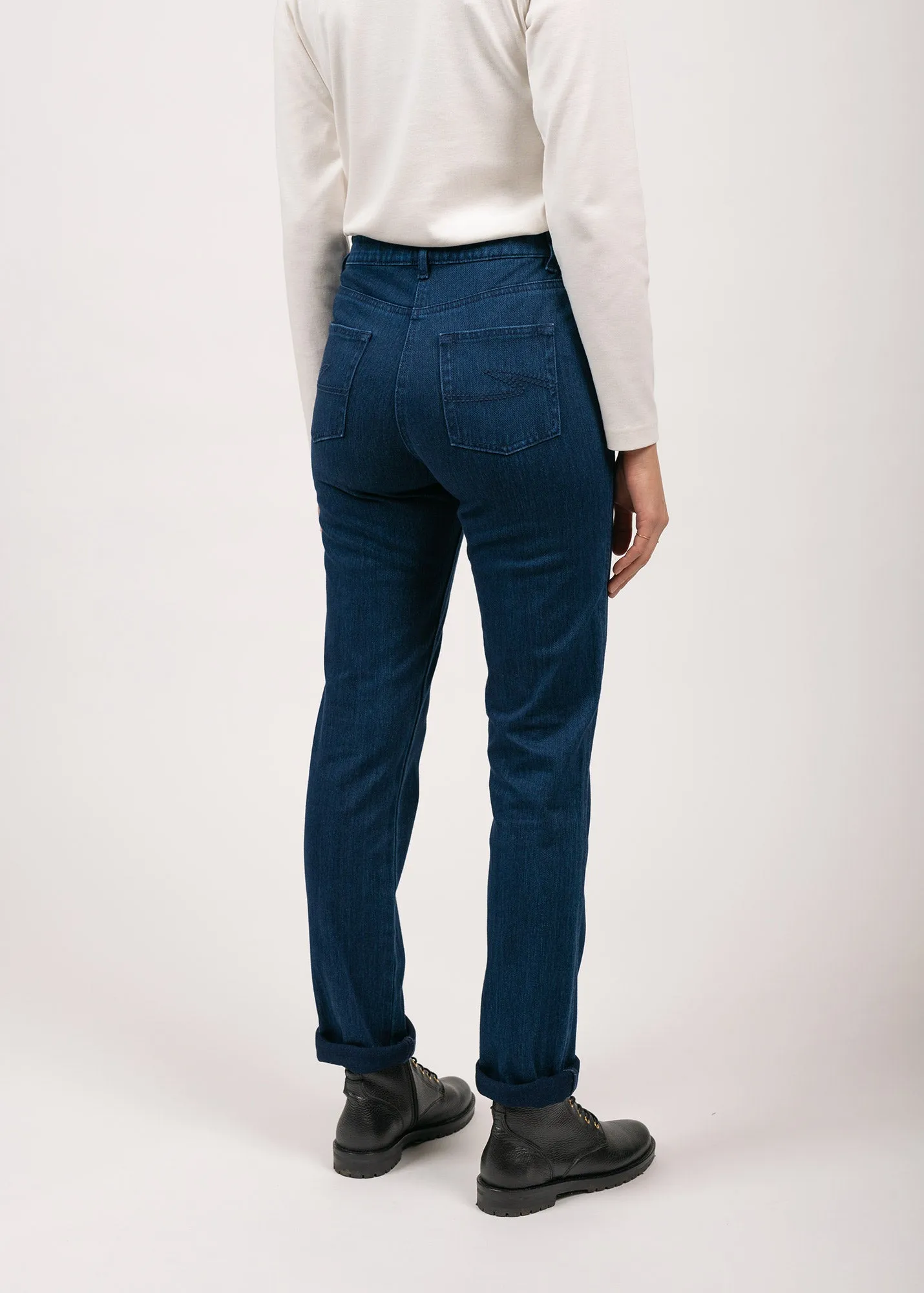 Patricia straight jeans - elasticated waist, in stretch cotton (DENIM) StaticFree Lining