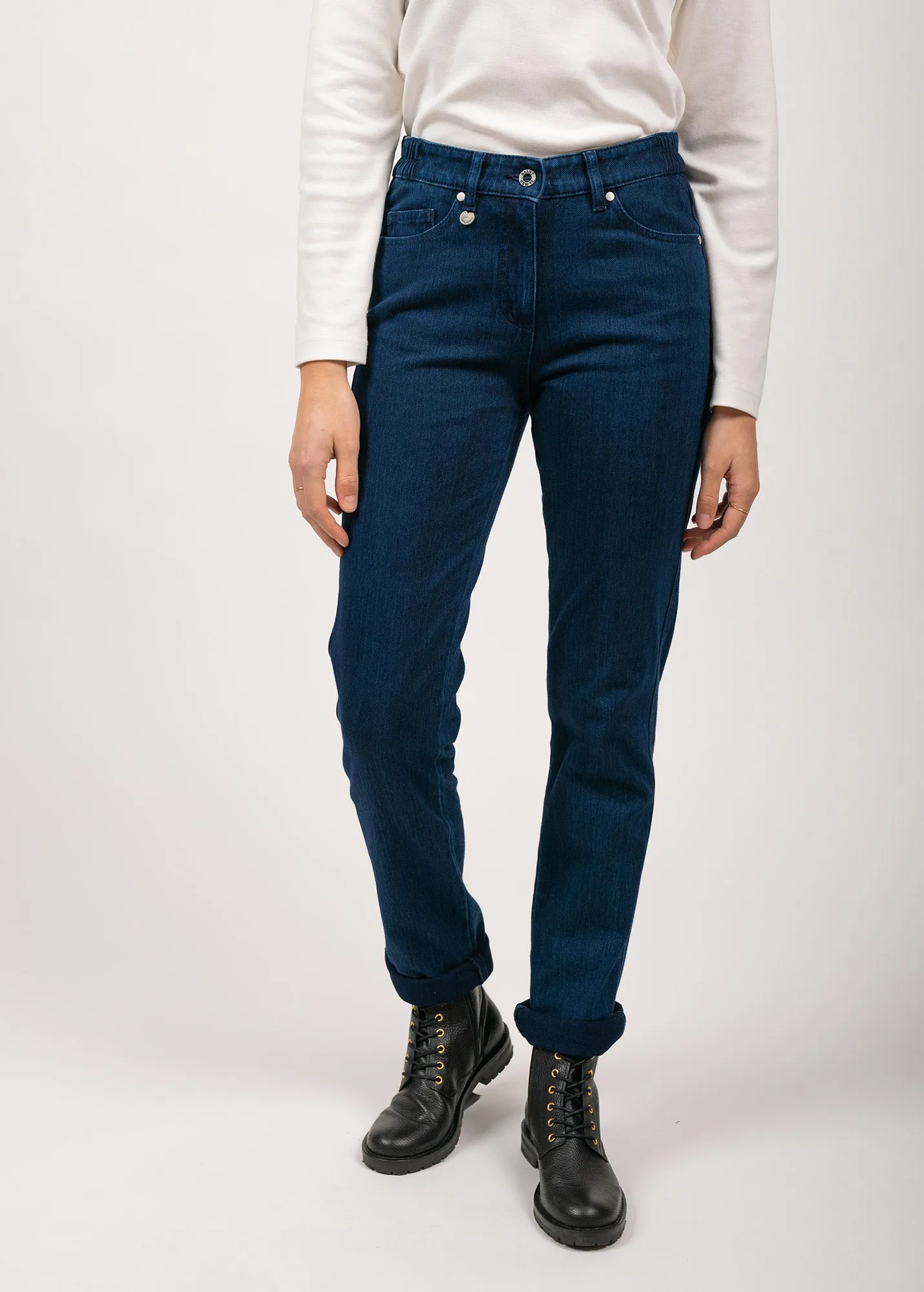 Patricia straight jeans - elasticated waist, in stretch cotton (DENIM) Minimal Design
