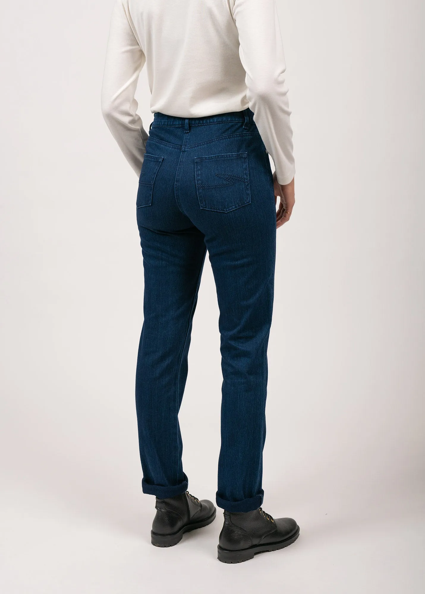 Patricia straight jeans - elasticated waist, in stretch cotton (DENIM) Airflow Vents