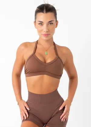 STAPLE BRA - CHOCOLATE Minimalist Design Lightweight Bra