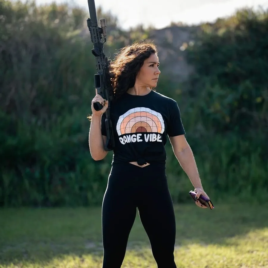 Women's Range Vibes Boyfriend Fit T-Shirt - Black Relaxed and Easy