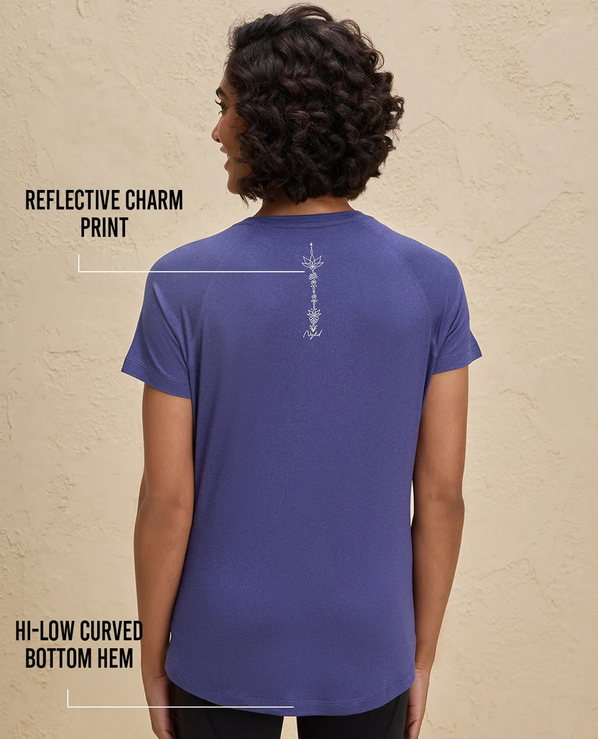 Nykd By Nykaa Quick Dry UV Protection Slim Fit Tee -NYK296-Blue Vibrant Colors