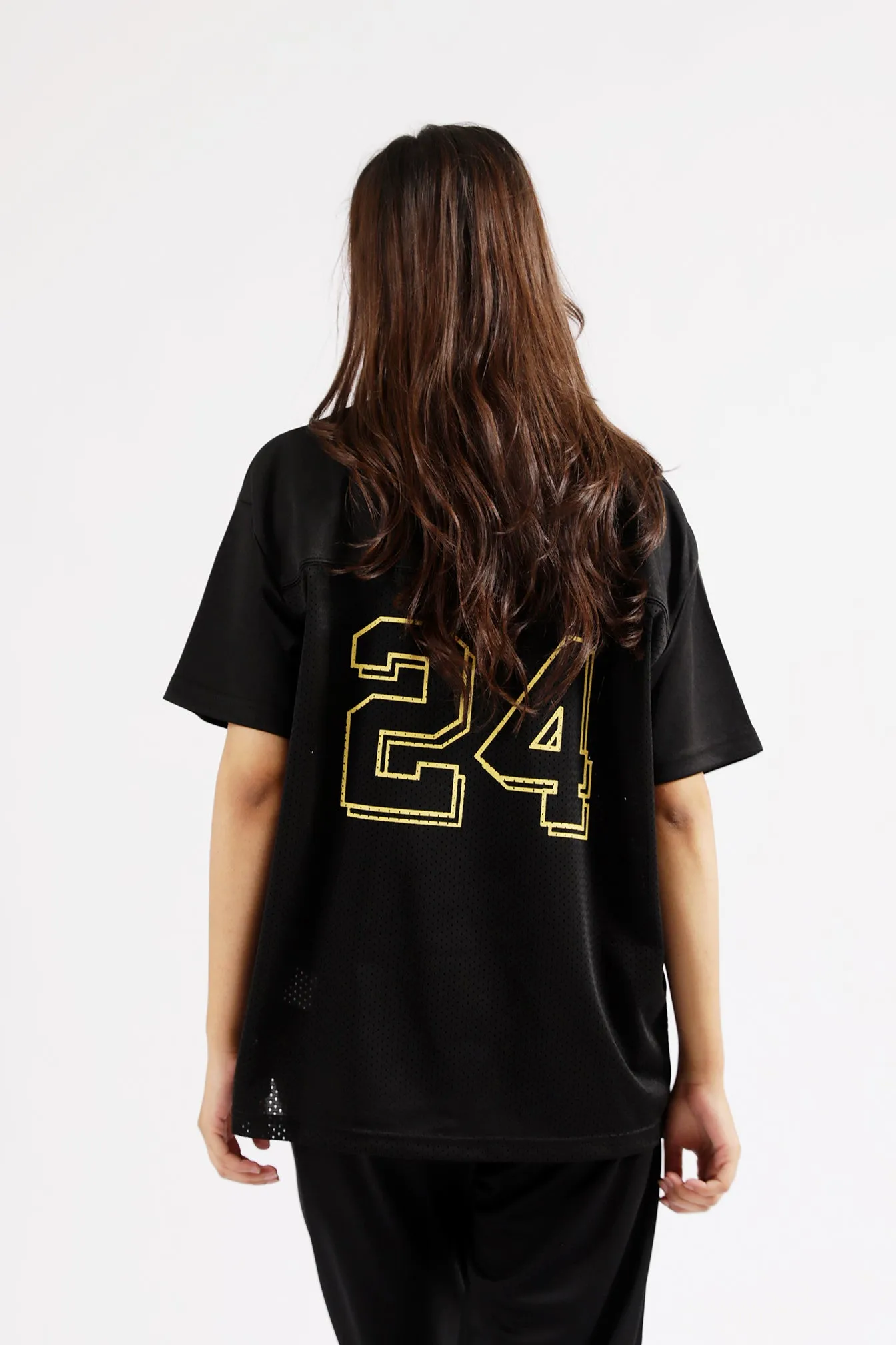 DoubleLayered Fabric Energy Mood OVERSIZED MESH DETAIL TEE