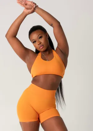 Seamless Structure Decorated ULTIMATE SEAMLESS HALTER - ORANGE