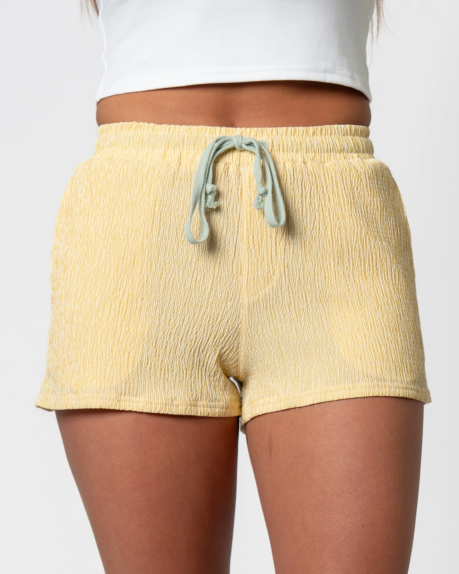 Practical Wear Myrtle Seersucker Shorts - Yellow