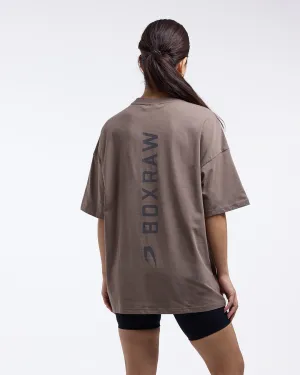 Magic Glow Lineal Oversized T-Shirt - Mocha