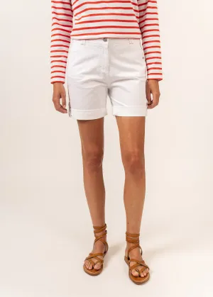 Lounge Wear Soft Tunic Marie plain shorts - in cotton (BLANC)
