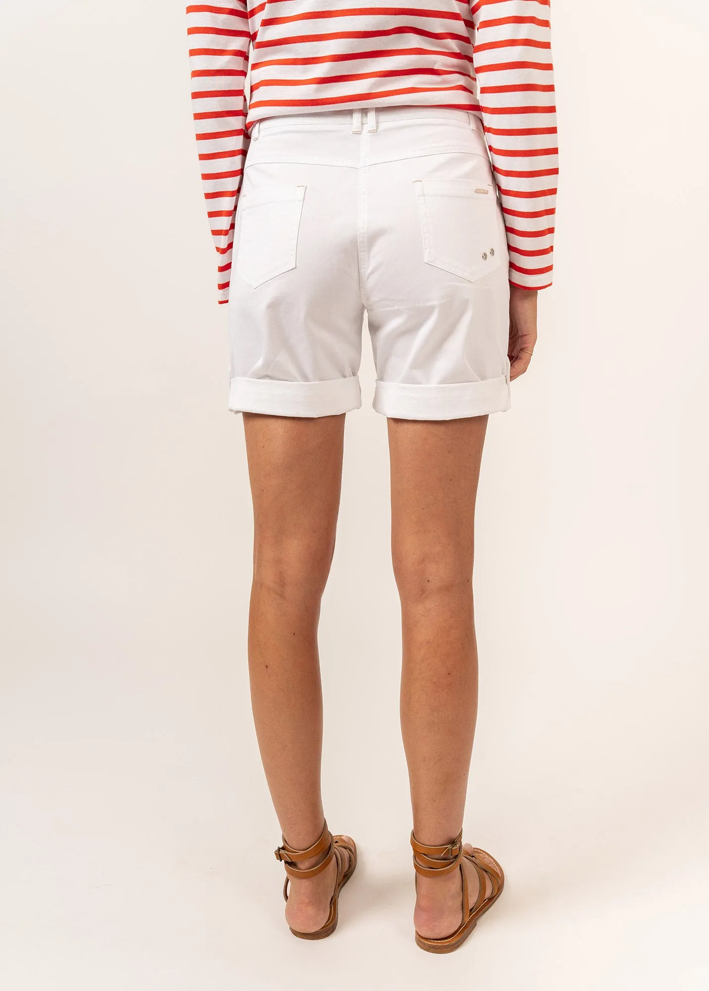 Marie plain shorts - in cotton (BLANC) Weather Protection OekoTexCertified