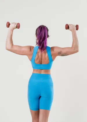 WrinkleResistantClothing Spacedye Open Back Bra - Blue Ocean Heather
