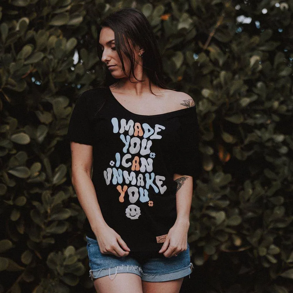DoubleStitchedHem Women's Unmake You Slouchy T-Shirt - Black