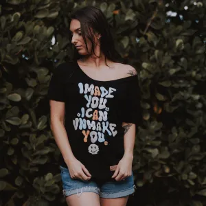 Women's Unmake You Slouchy T-Shirt - Black Comfy Casual