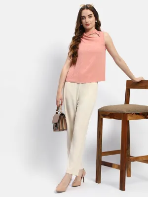 Comfort Wear Royal Charm Madame Cowl Neck Salmon Top
