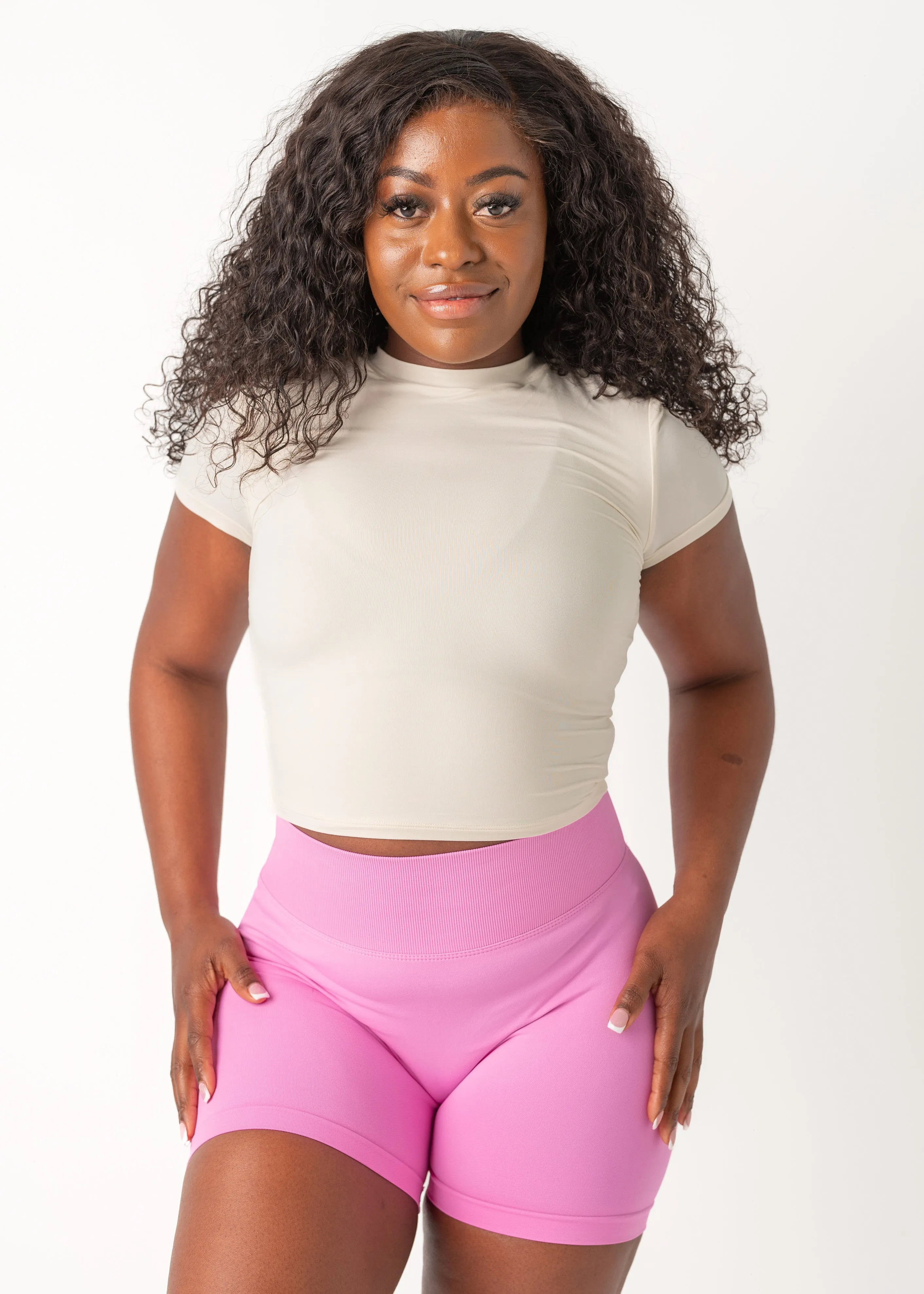 BUTTER TEE - CREAM yoga mode Boho Light