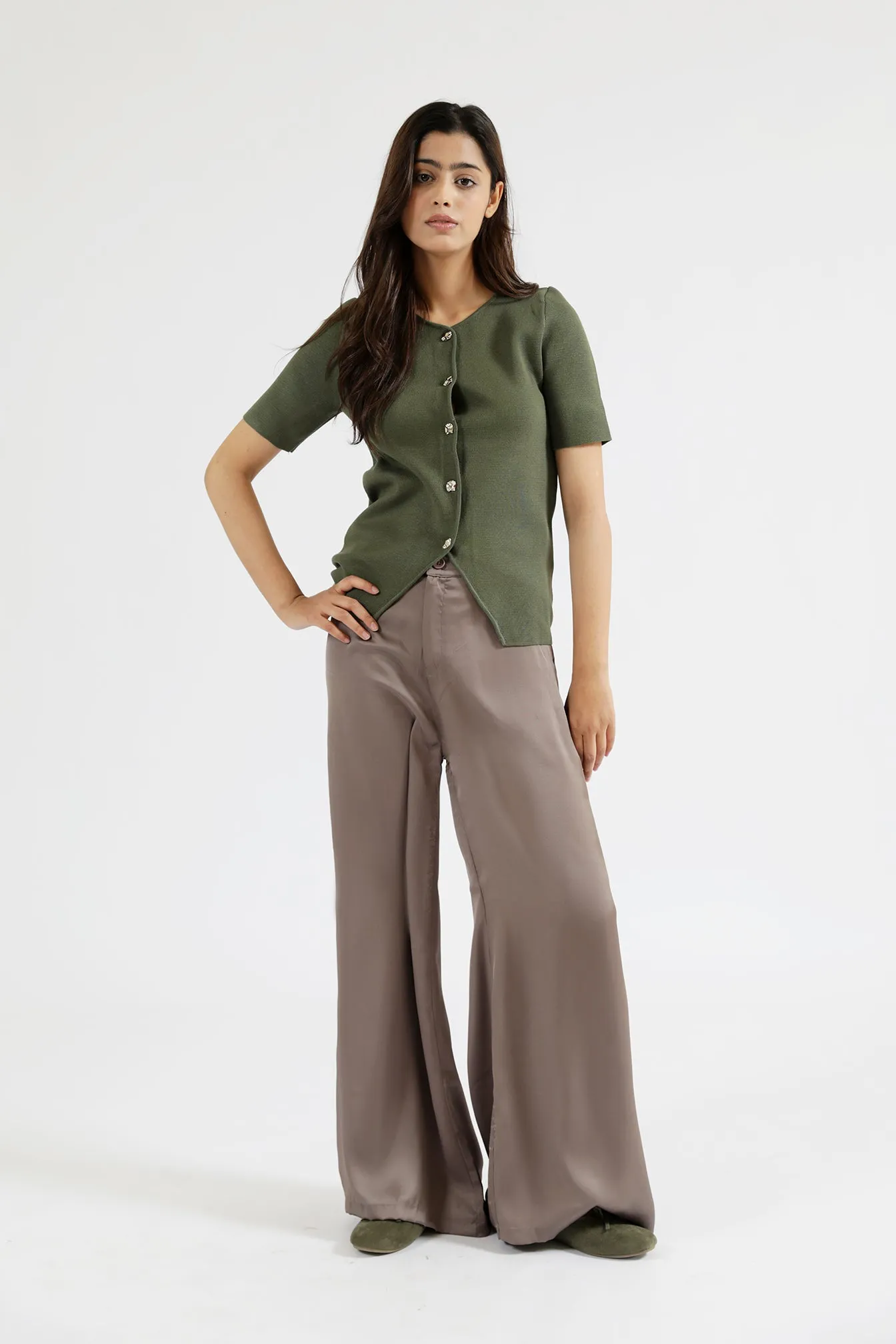 Active Style HALF SLEEVE KNITTED TOP
