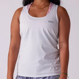 Women's Vapor Lite Tempo Tank - Heather Vintage Wht MultiPurposePockets winter clothing