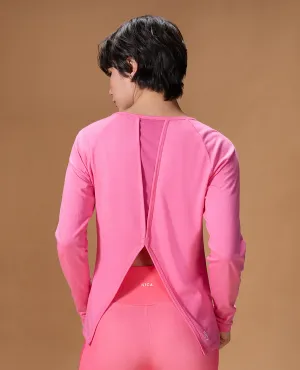 Classic Style Cotton Yoga Top Pink
