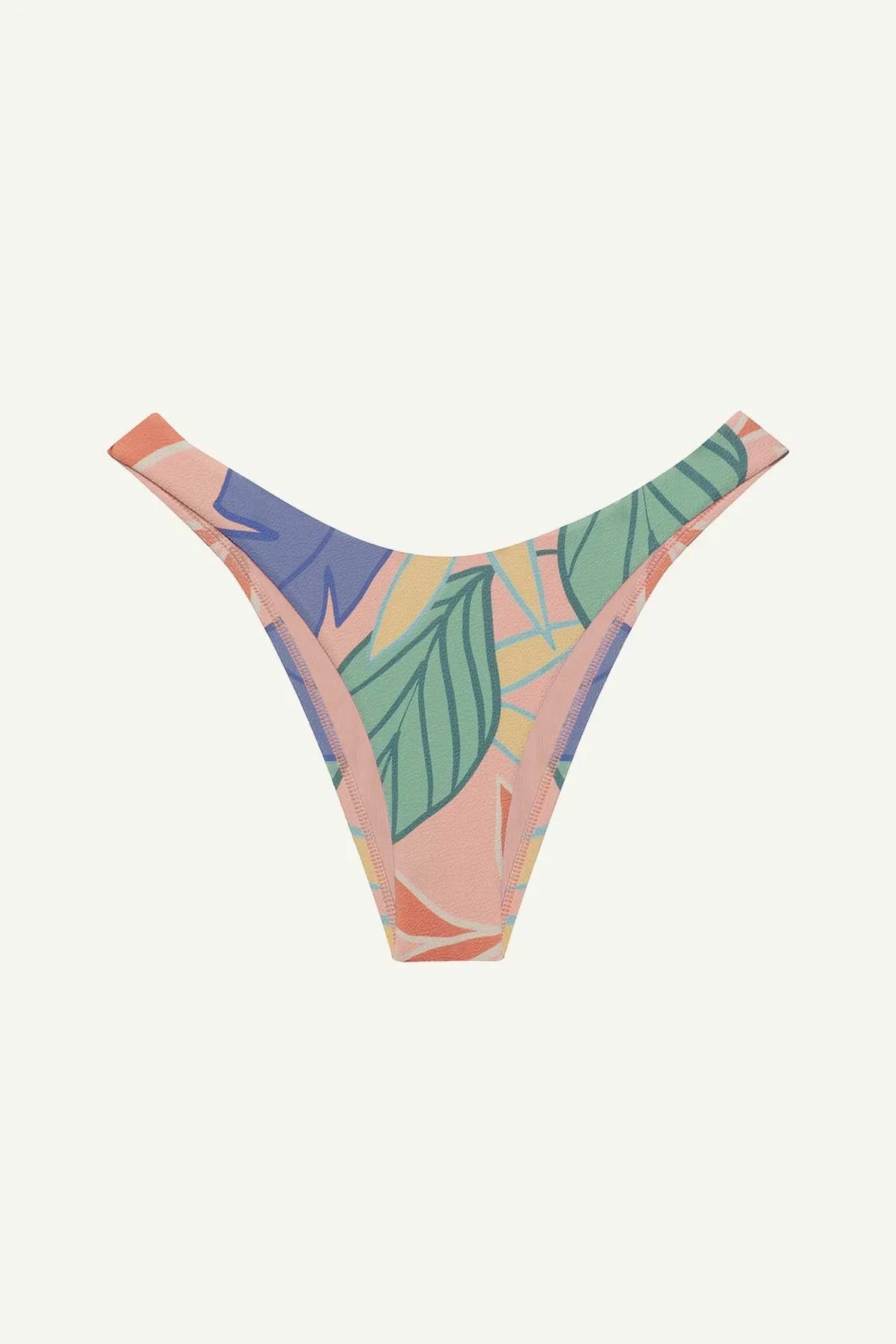 Rash Free Fabric California High Leg Bottom - Retro Jungle Crepe Texture