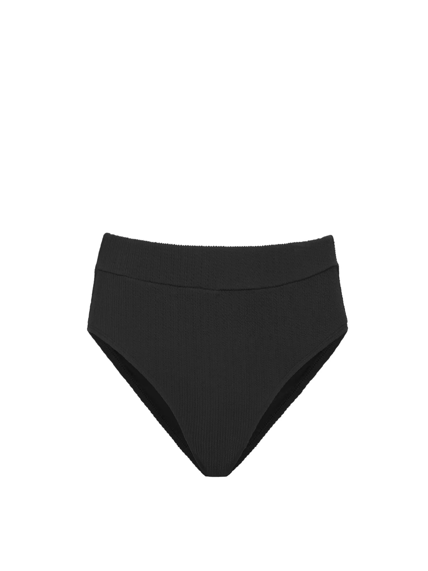 Supportive Underband Wrinkle Resistant Material Hi Leg Hi Waist Bottom In Black Texture