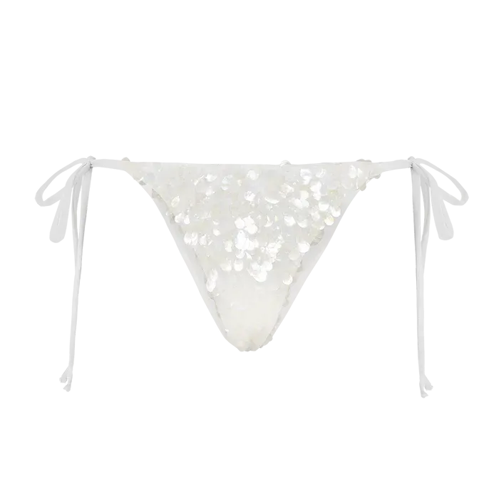 Sienna Sequin Embroidery Bikini Bottoms Reinforced Side Panels Lightweight Comfort
