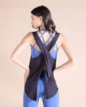Heat Control Flowy Cotton Tank Top Black