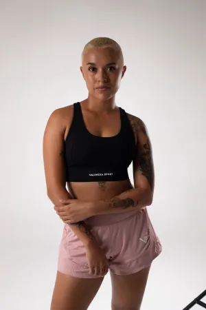 Breathable Lining Drawstring closure seams Forme Black Sunset High Impact Sport Bra