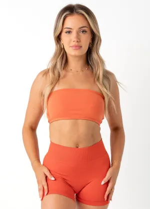 Velcro closure seams Adjustable hook BANDEAU 2.0 - BURNT ORANGE