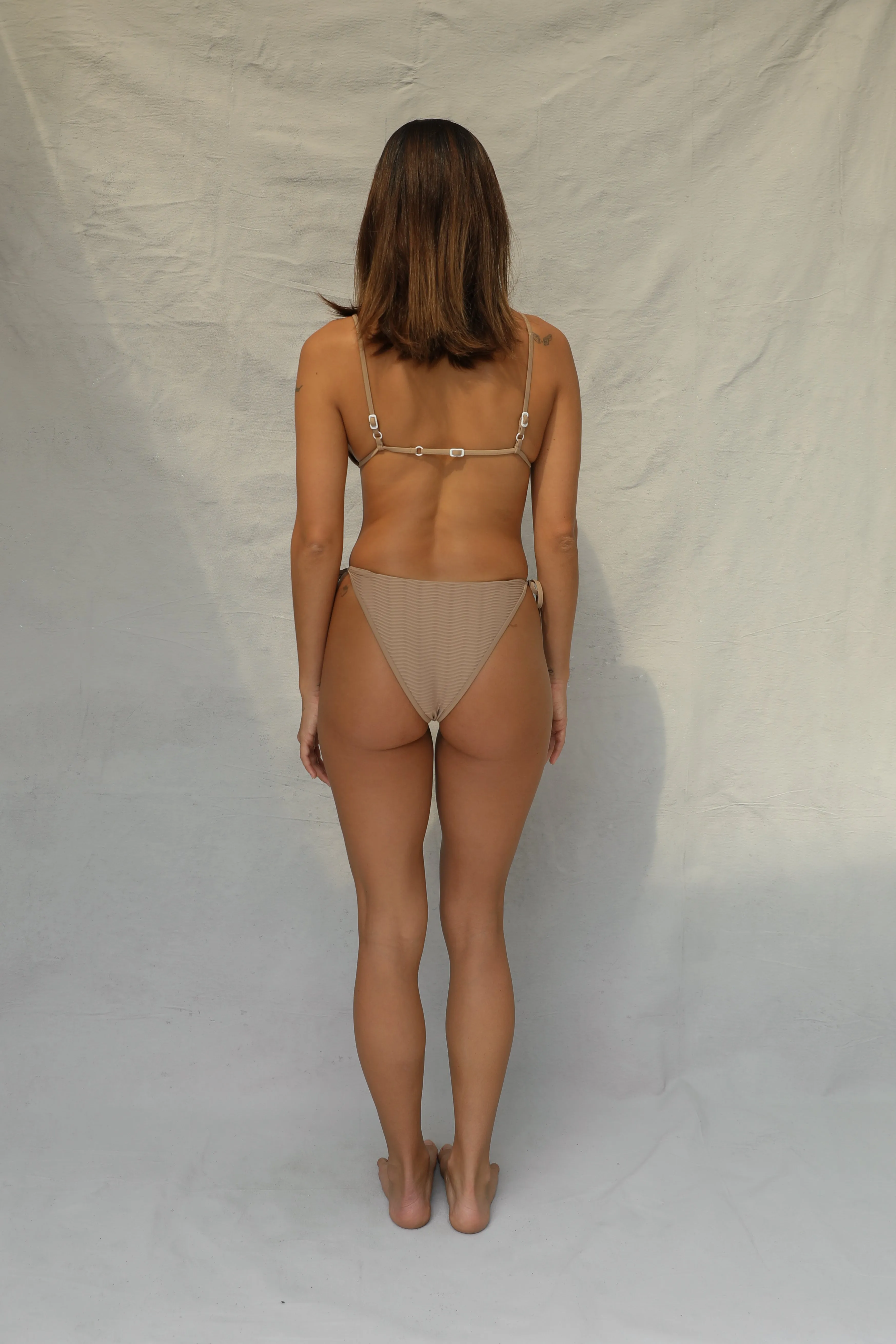 Low Profile Padding Bind Tri Bikini Top - Natural Wave