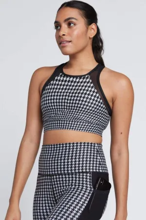 Decorated seams Wear It To Heart Jia Bra - Black/White Houndstooth Versatile Style