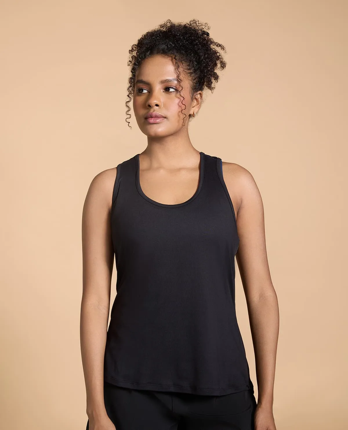 Dynamic Tension Zones small - scale Feather Feel Sleeveless Tank Top