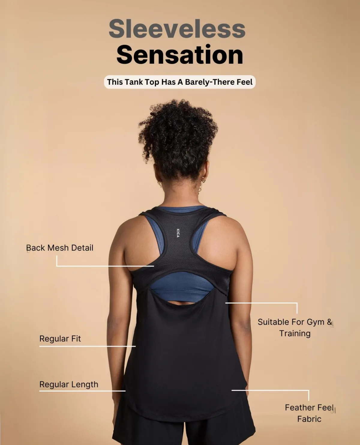 Feather Feel Sleeveless Tank Top Air Cooling Zones