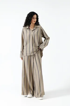 Travel Ready Fit STRIPED WIDE LEG TROUSERS