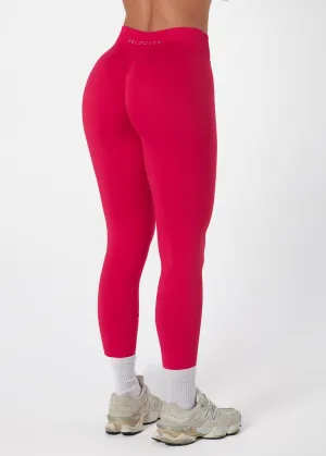SIGNATURE SCRUNCH LEGGINGS - CHERRY Urban Commuter Home Lounge No Roll Waist