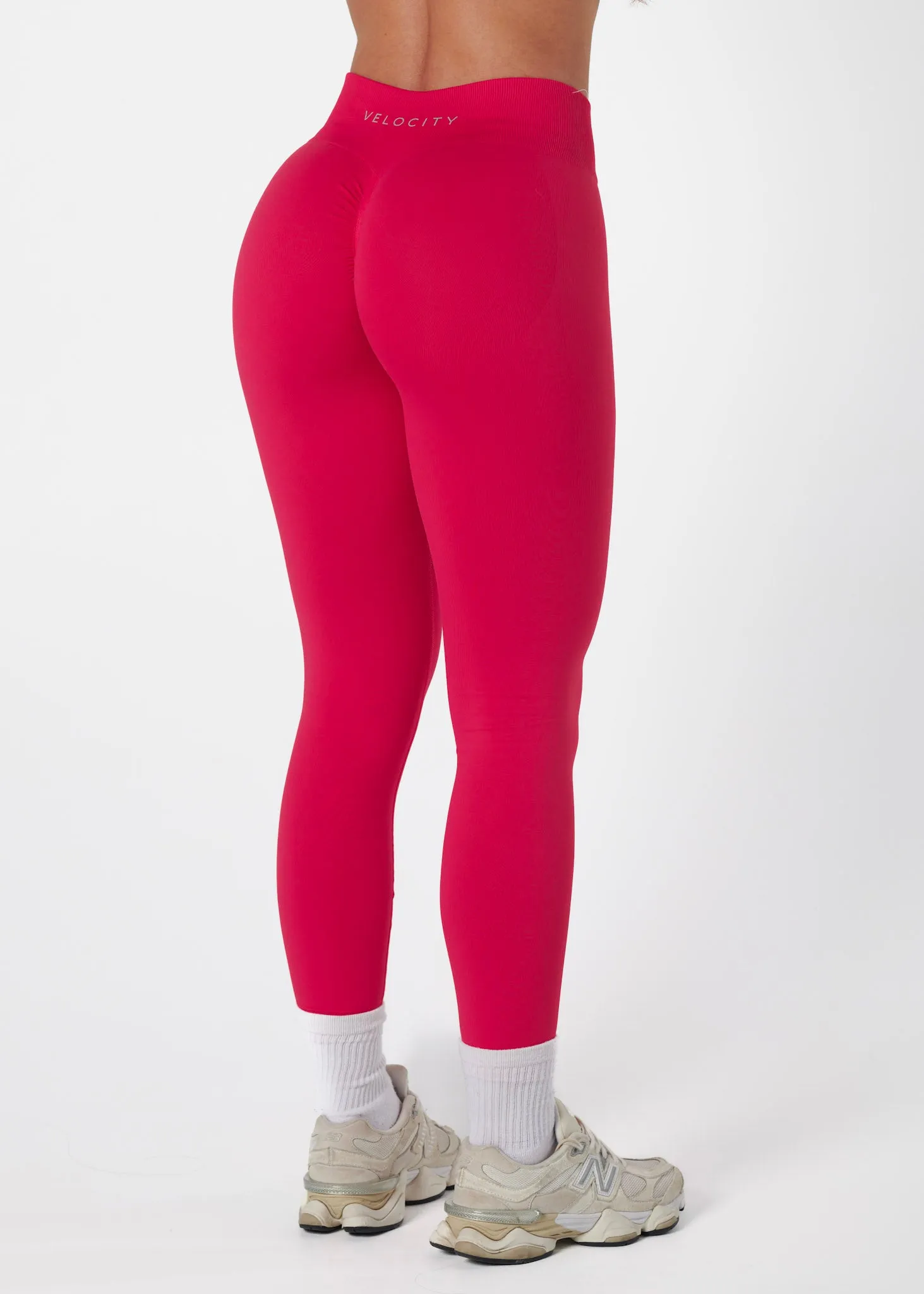 SIGNATURE SCRUNCH LEGGINGS - CHERRY Urban Commuter Home Lounge No Roll Waist