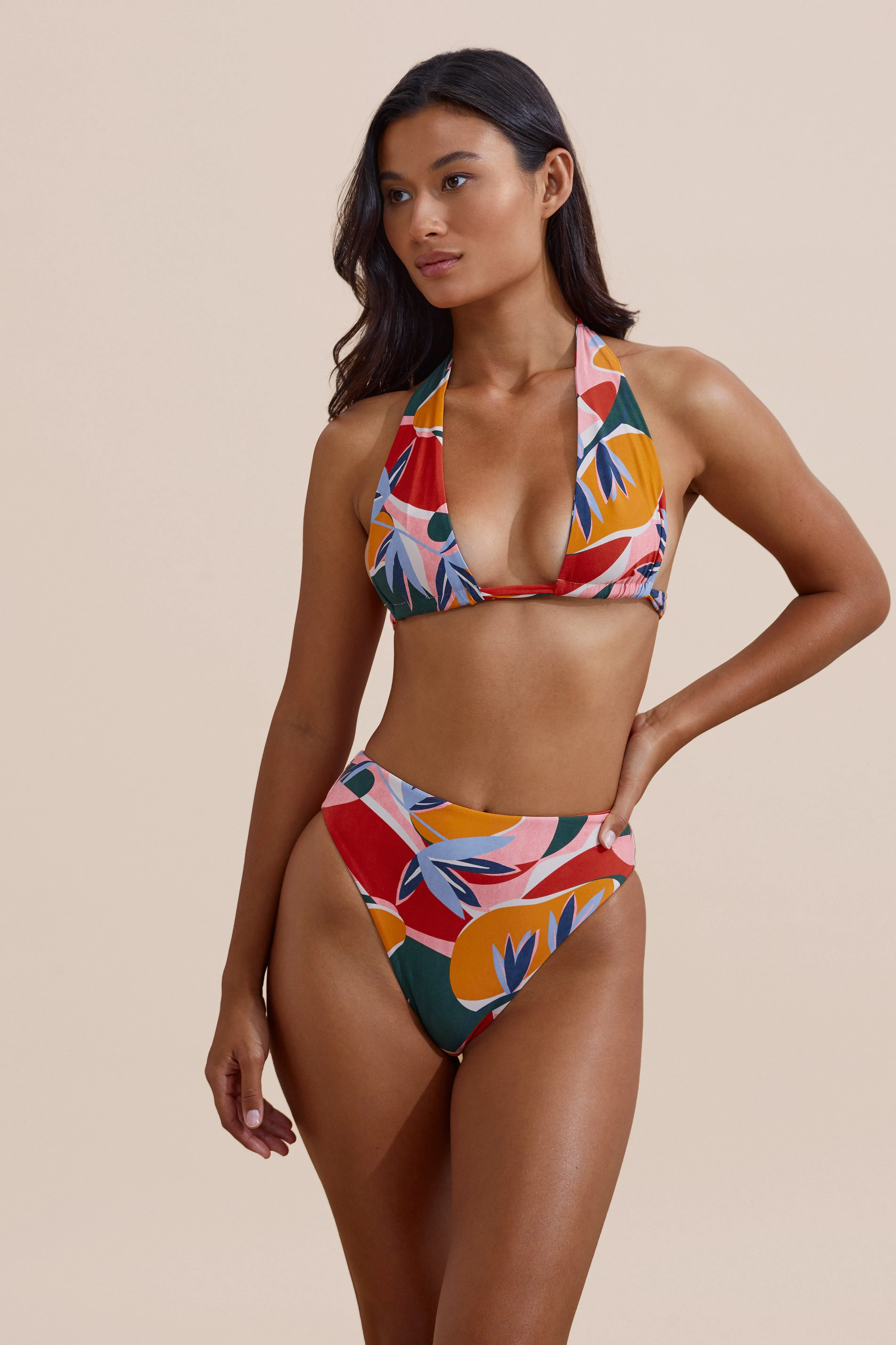Moisture Wicking Fibers Borneo Bikini Bottom - Botanical