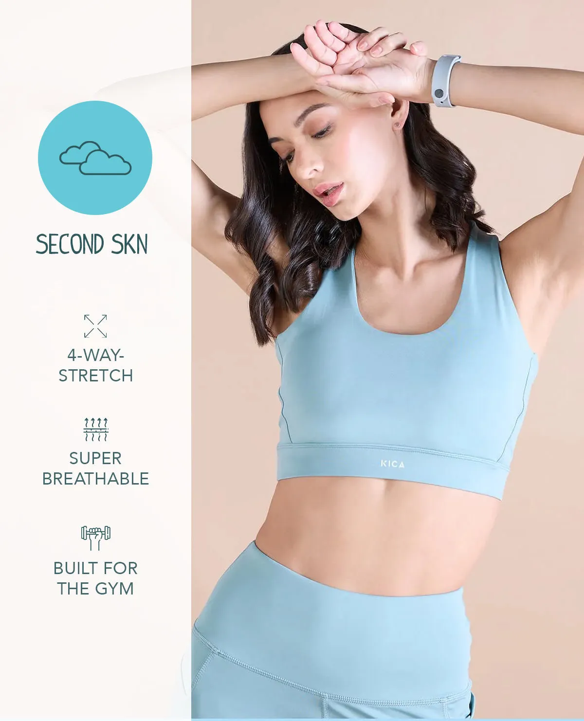 Turtleneck Fashionable Strappy Sports Bra with Removable Pads
